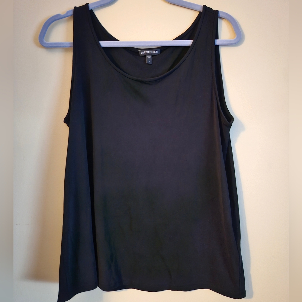 Eileen Fisher Black Silk Tank Top